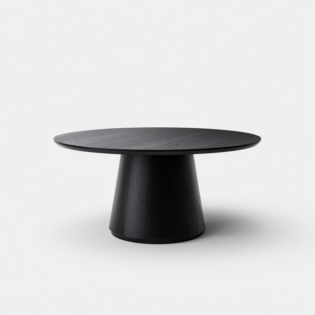 Mesa de comedor madera 160x160x81 cm negro para comedor diseño moderno-Monoiohome