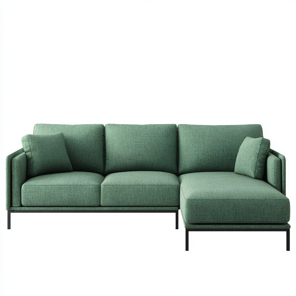 Sofá rinconera tela 260x160x85 cm - verde - diseño moderno para salón-Monoiohome