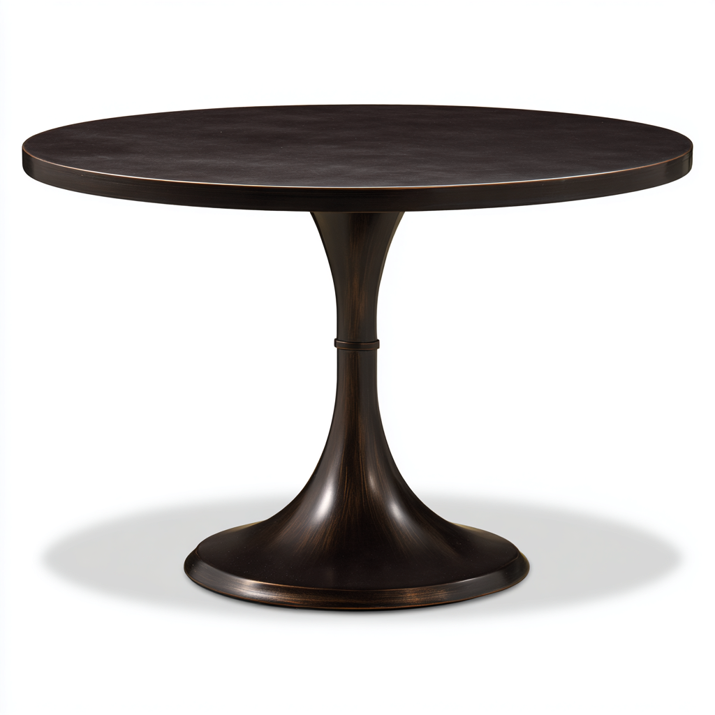Mesa de comedor metal 140x140x77 cm bronce oscuro para comedor diseño moderno-Monoiohome