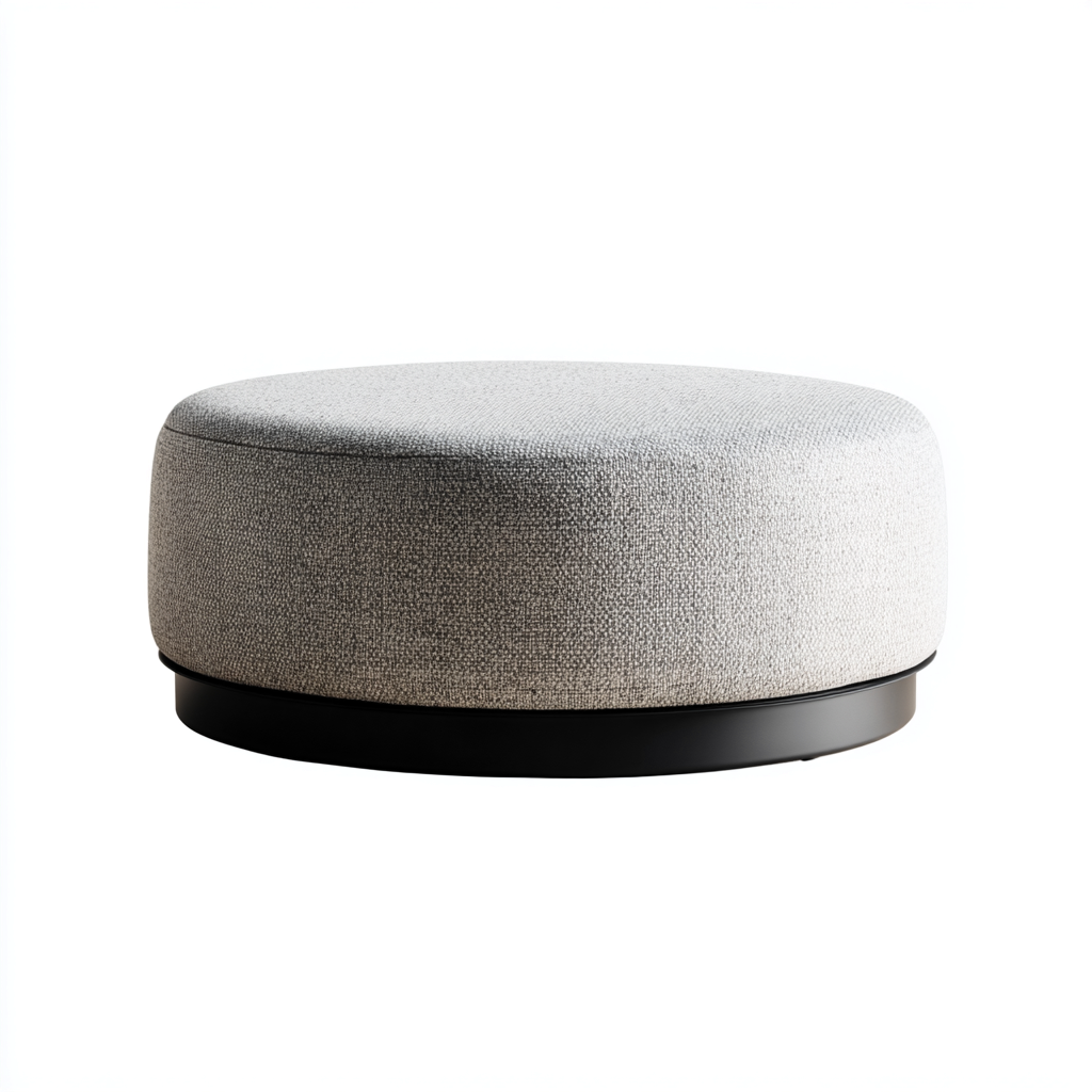 Reposapiés tapizado tela 80x80x35 cm - gris claro - diseño moderno - apto para salón-Monoiohome