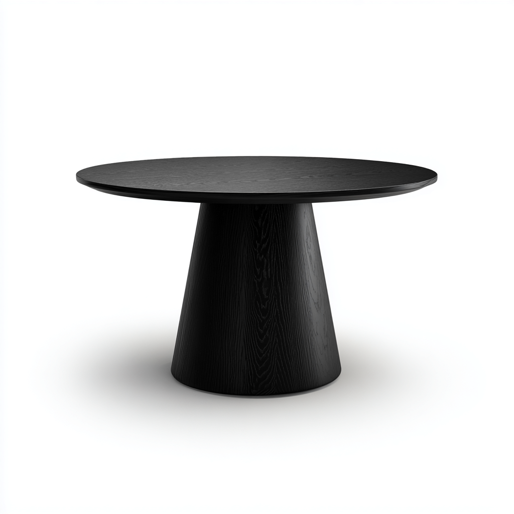 Mesa de comedor madera 155x155x80 cm negro para comedor diseño moderno-Monoiohome