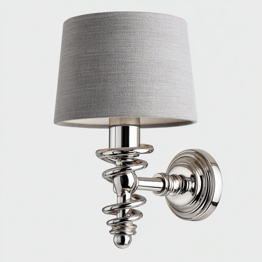 Aplique de pared metal 20x16x34 cm gris para dormitorio y salón diseño moderno-Monoiohome