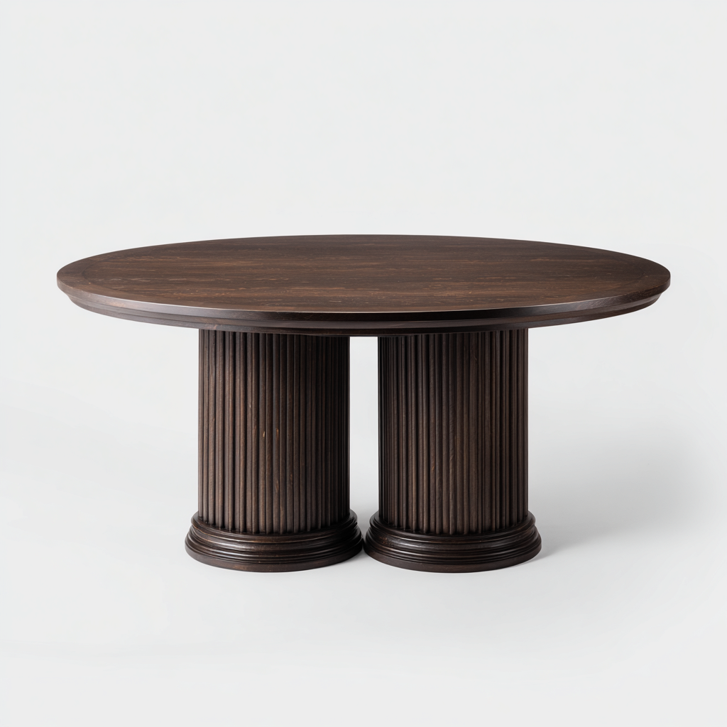 Mesa de comedor madera 140x140x75 cm - marrón oscuro - diseño moderno para comedor-Monoiohome