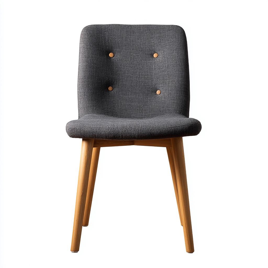 Silla de comedor tapizada 48x54x83 cm - gris oscuro - diseño moderno con botones apta para comedor-Monoiohome