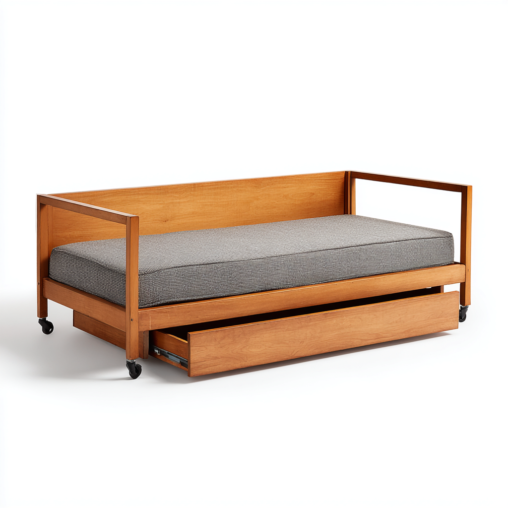 Sofá cama madera 205x95x78 cm marrón apto para dormitorio estilo moderno-Monoiohome