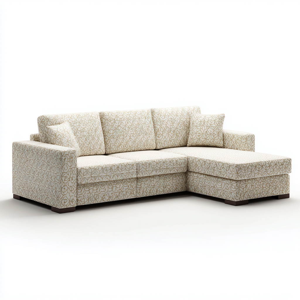 Sofá rinconera tela 290x180x87 cm - beige - diseño moderno para salón-Monoiohome