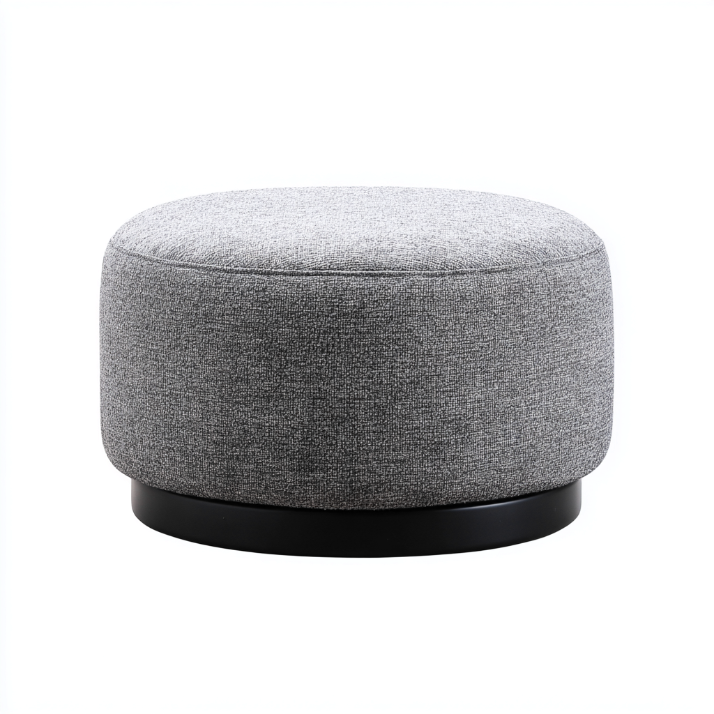 Reposapiés tapizado tela 80x80x38 cm - gris medio - diseño moderno - apto para salón-Monoiohome