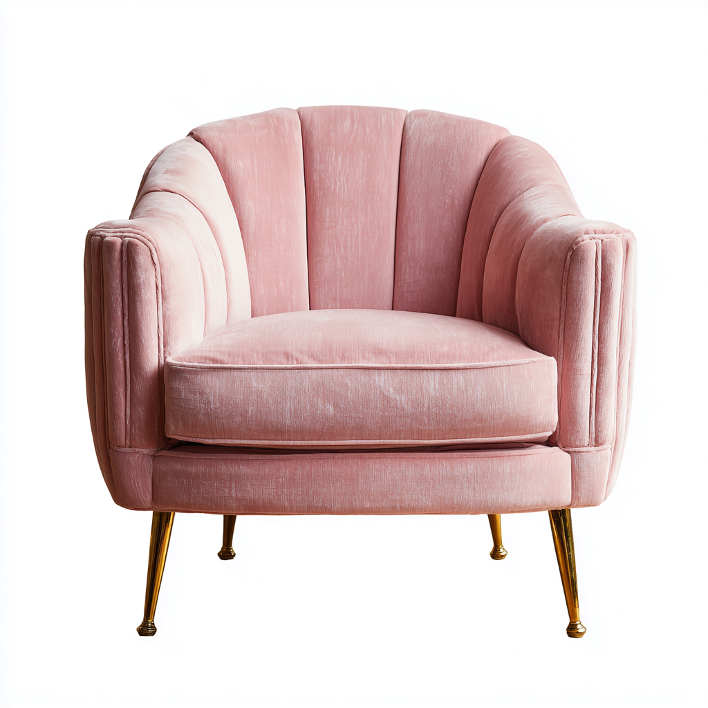 Sillón tapizado terciopelo 83x78x85 cm - rosa - diseño moderno para salón-Monoiohome