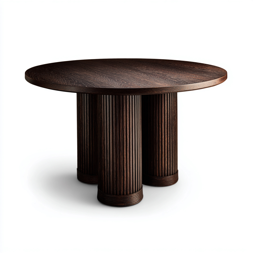 Mesa de comedor madera 120x120x75 cm - marrón oscuro - diseño moderno para comedor-Monoiohome