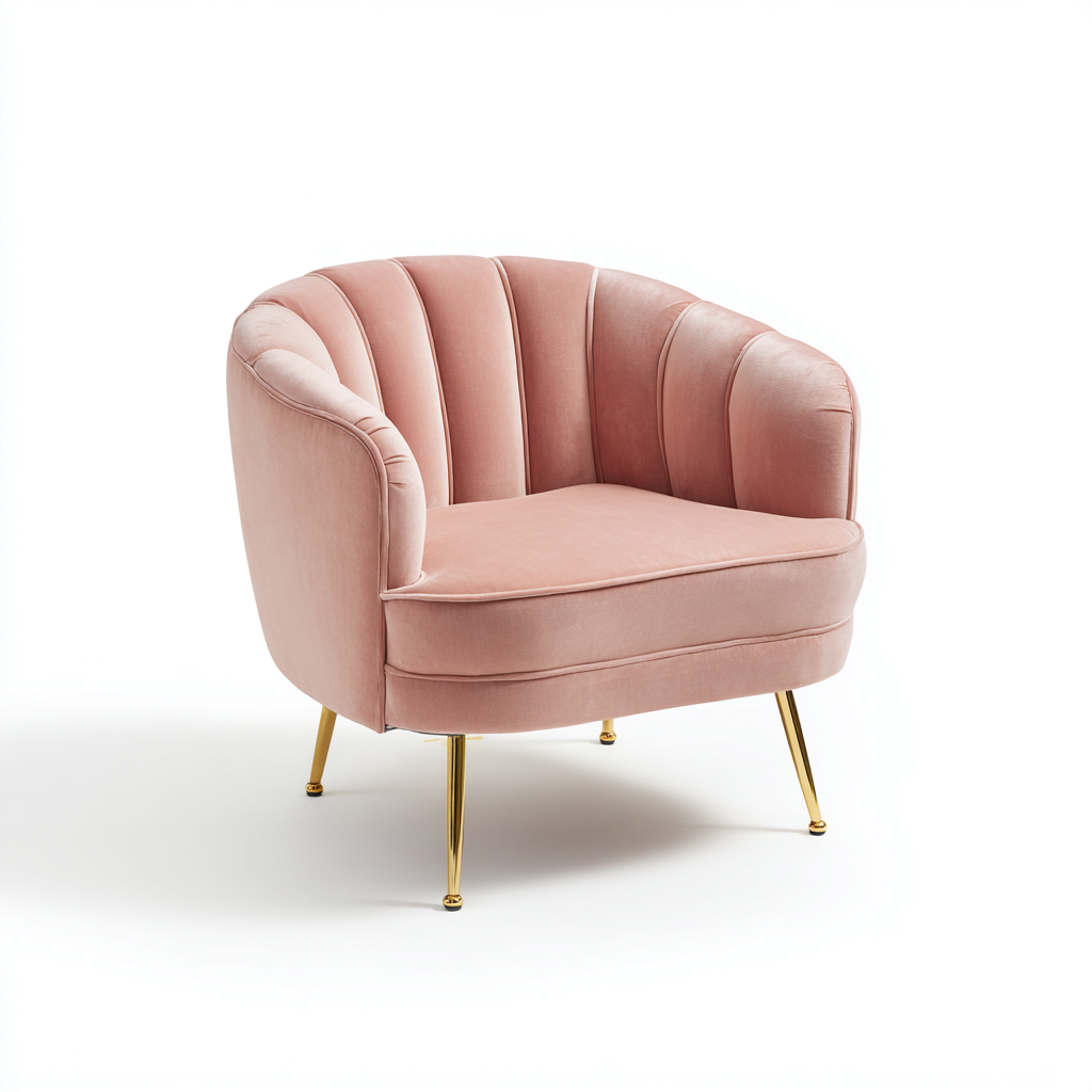 Sillón tapizado terciopelo 83x77x85 cm - rosa - diseño moderno para salón-Monoiohome