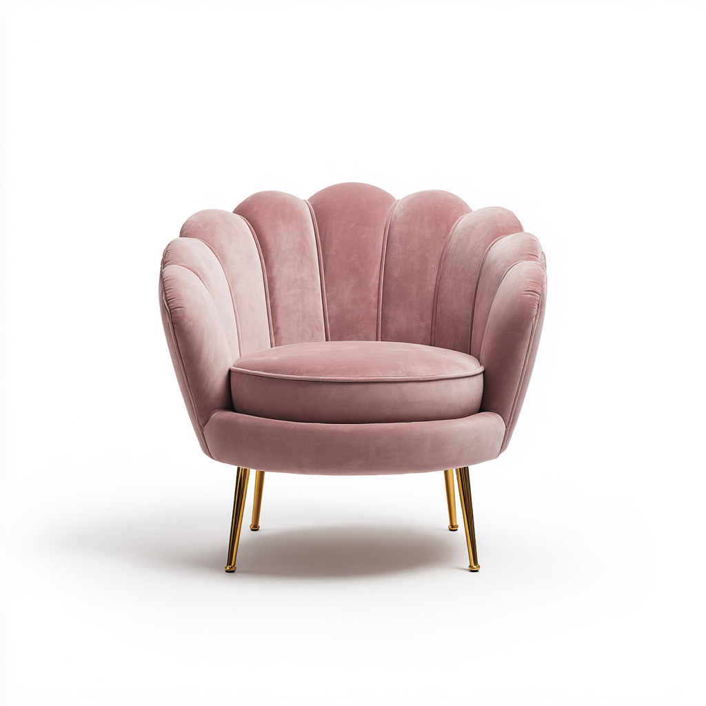 Sillón tapizado terciopelo 90x85x88 cm - rosa - diseño moderno para salón-Monoiohome