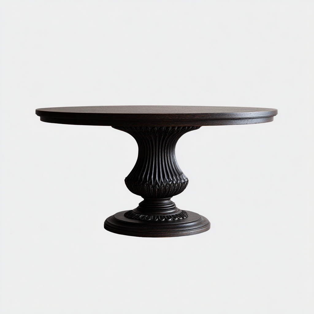 Mesa de comedor madera 130x130x75 cm - marrón oscuro - diseño clásico para comedor-Monoiohome