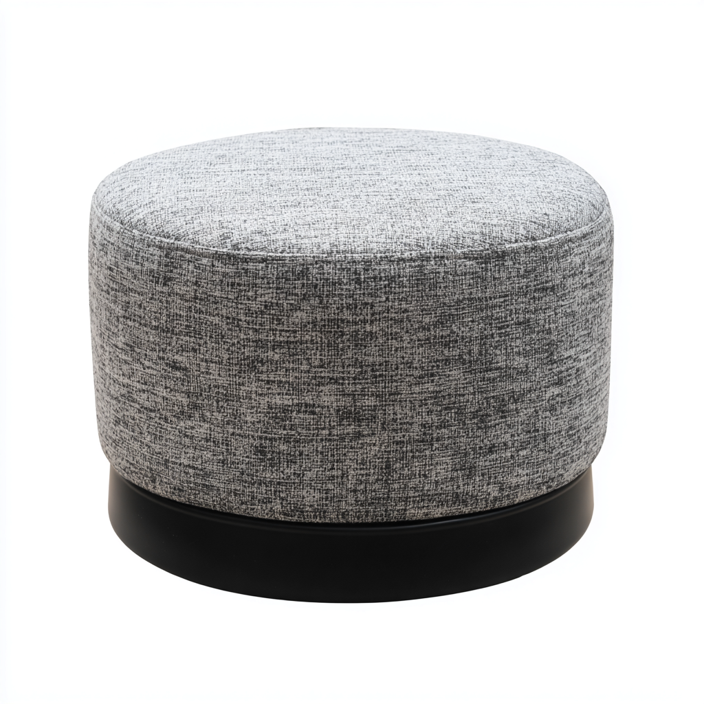 Reposapiés tapizado tela 80x80x35 cm - gris jaspeado - diseño moderno - apto para salón-Monoiohome