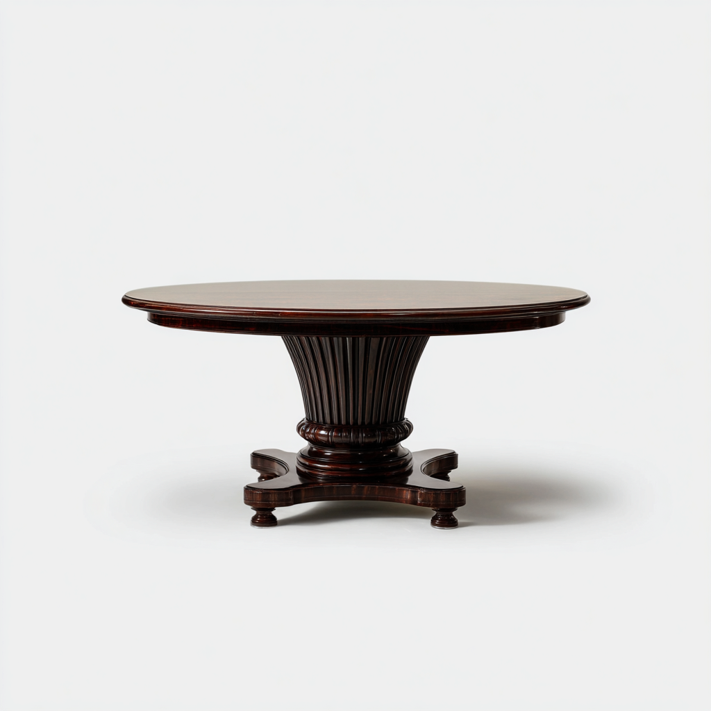 Mesa de comedor madera oscura 150x150x76 cm - marrón - apta para comedor - diseño clásico-Monoiohome