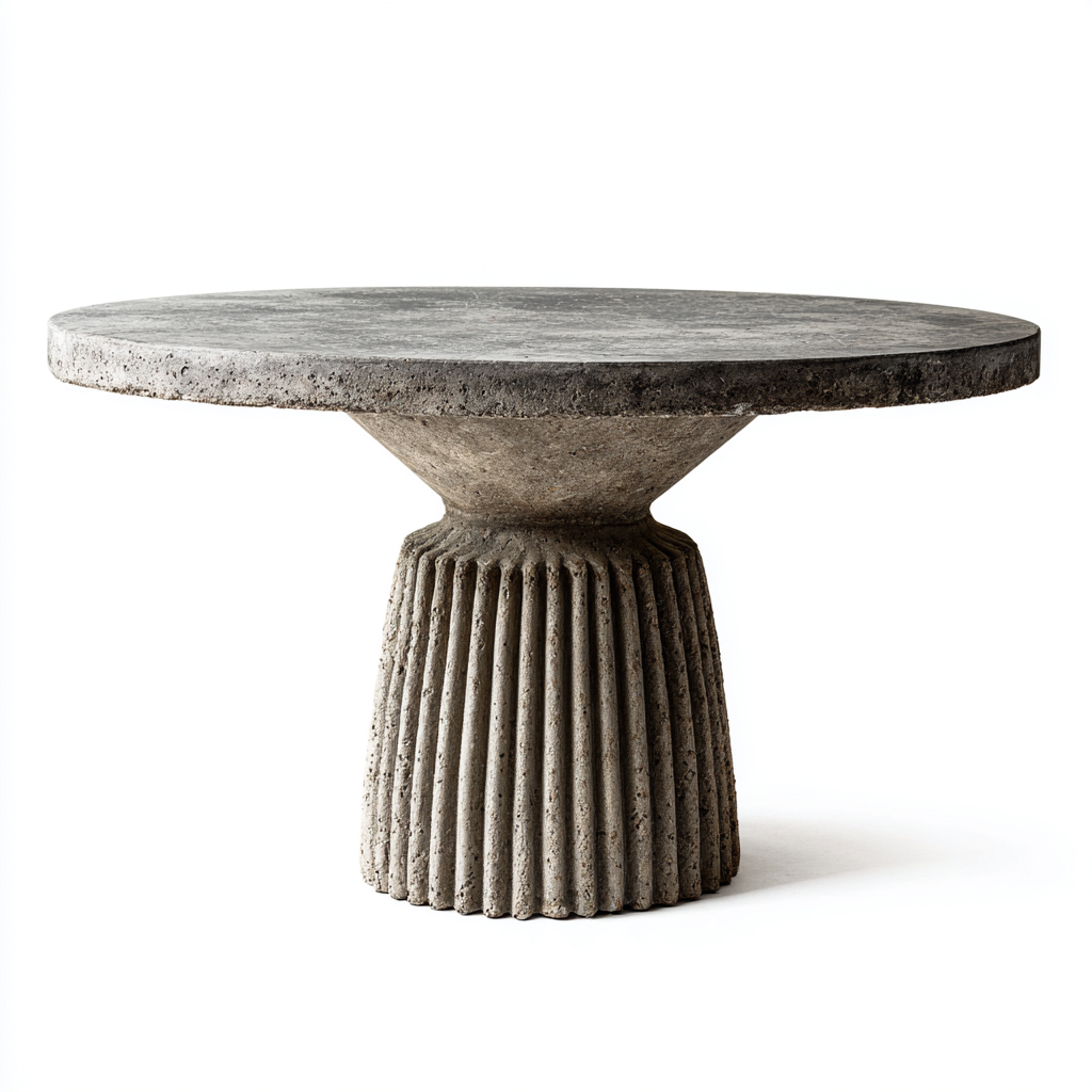 Mesa de comedor cemento 140x140x76 cm - gris - diseño moderno apta para comedor-Monoiohome