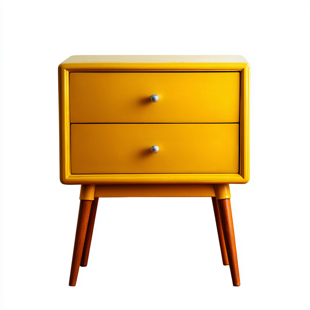 Mesita de noche madera 48x38x60 cm - amarillo - diseño moderno para dormitorio-Monoiohome