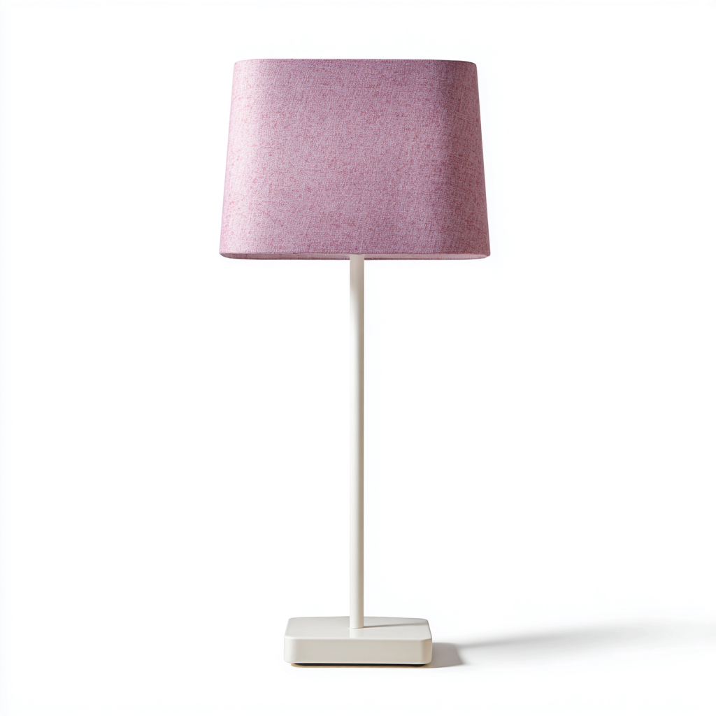 Lámpara de mesa metal y tela 20x20x48 cm rosa - morado - blanco apta para salón estilo moderno-Monoiohome