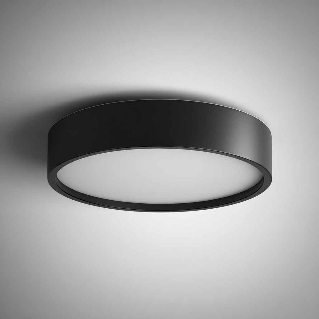 Lámpara de techo - metal y acrílico negro y blanco 36x36x8 cm - diseño minimalista para interiores-Monoiohome
