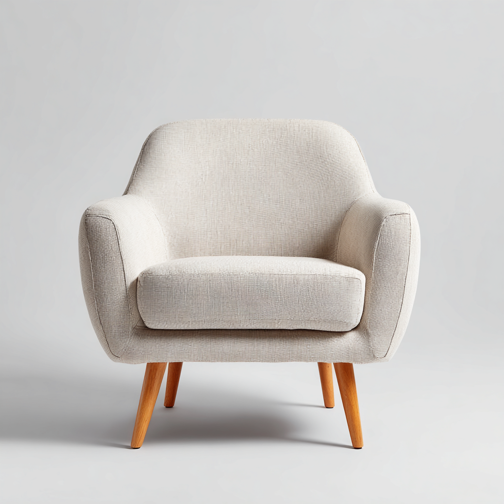 Sillón tapizado tela 82x78x88 cm - beige - diseño moderno para salón-Monoiohome