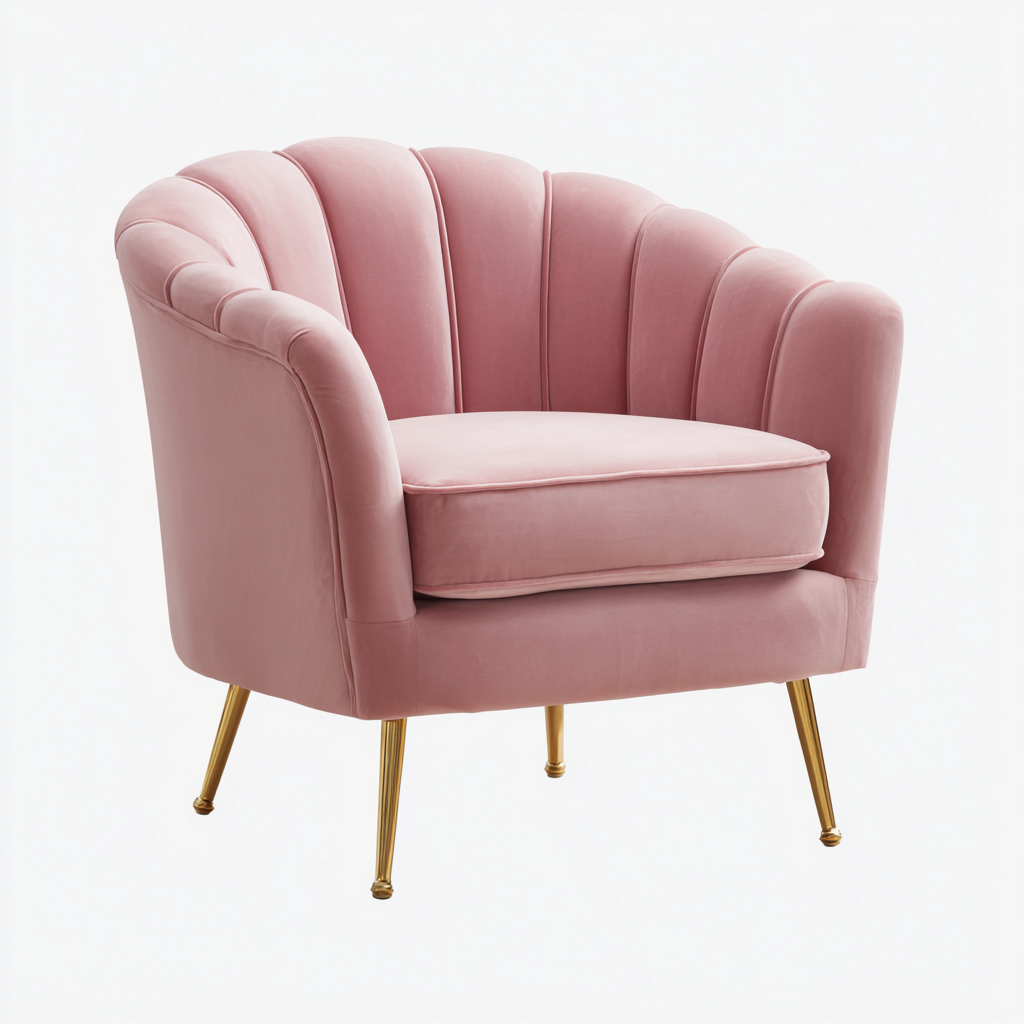 Sillón tapizado terciopelo 83x78x85 cm - rosa - diseño moderno para salón-Monoiohome