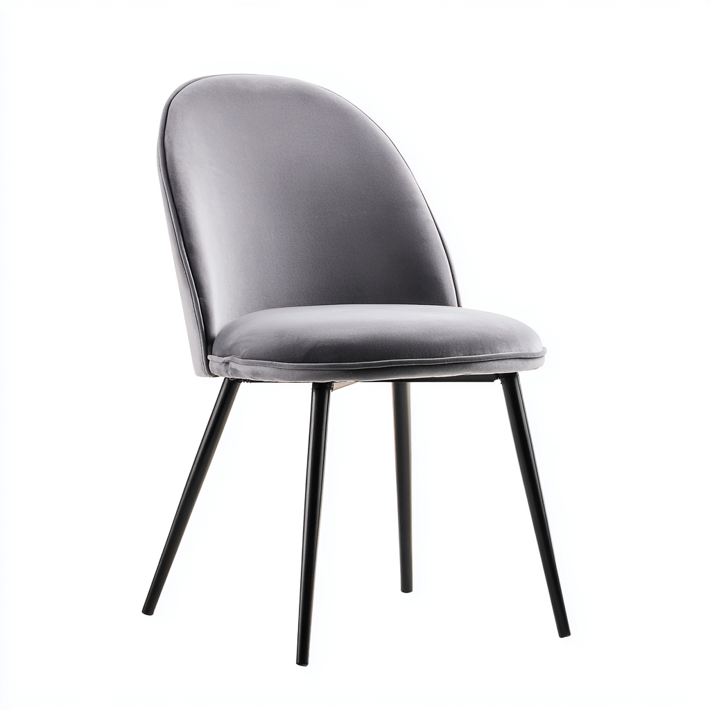 Silla de comedor tela 52x50x87 cm - gris - diseño moderno apta para comedor-Monoiohome