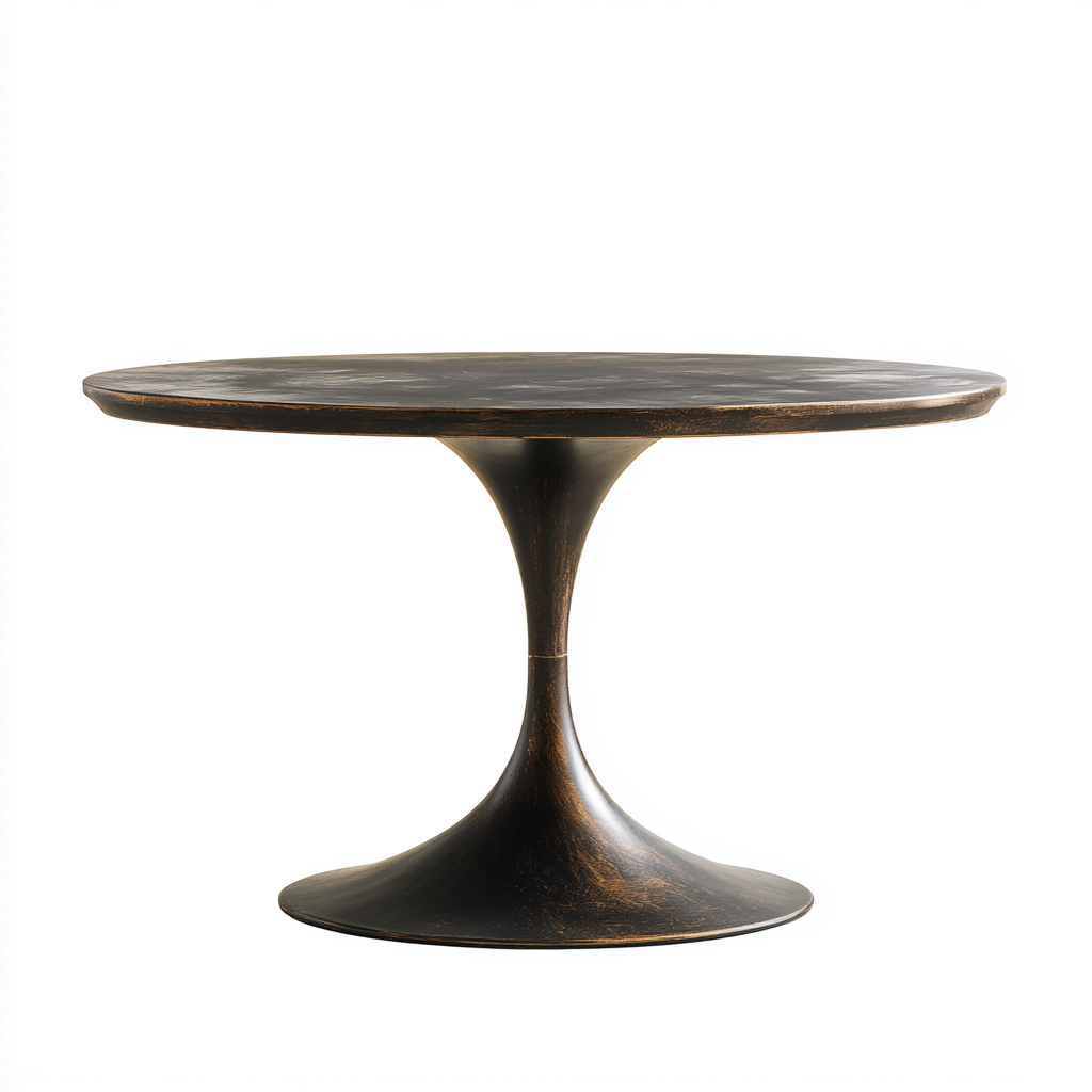 Mesa de comedor metal 130x130x72 cm bronce oscuro para comedor diseño moderno-Monoiohome