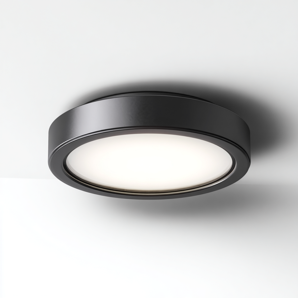 Lámpara de techo - metal y acrílico negro y blanco 30x30x7 cm - diseño minimalista para interiores-Monoiohome