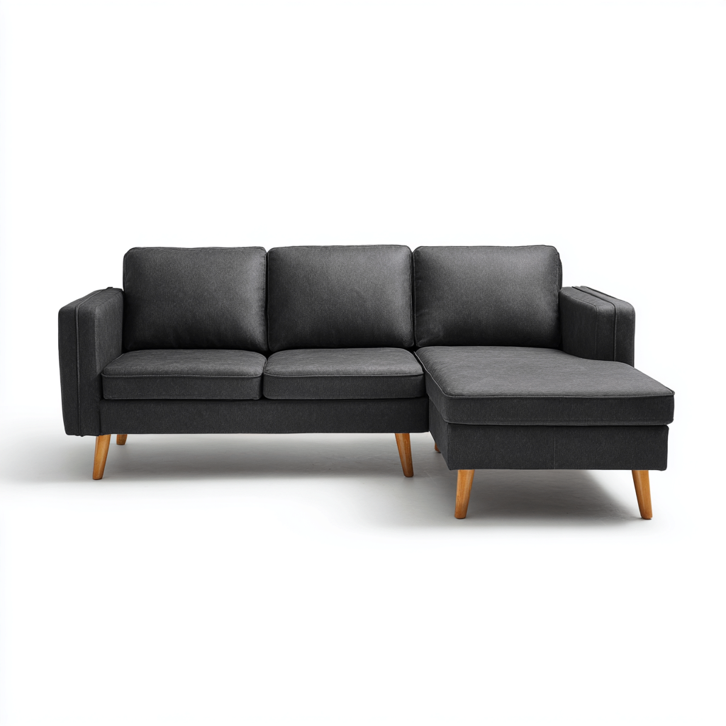 Sofá rinconera tela 250x160x84 cm - gris oscuro - diseño moderno para salón-Monoiohome