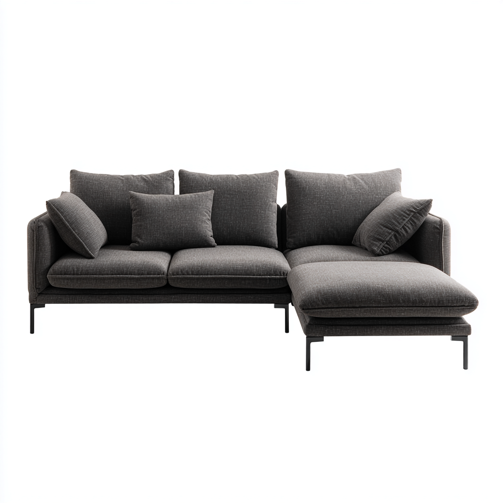 Sofá rinconera tela 285x175x88 cm - gris oscuro - diseño moderno para salón-Monoiohome