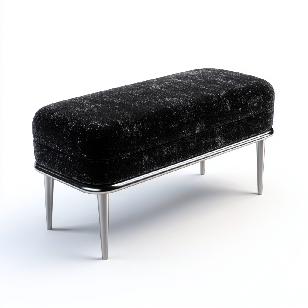 Banco de pie de cama tapizado negro 100x40x45 cm - adecuado para dormitorio - diseño moderno-Monoiohome