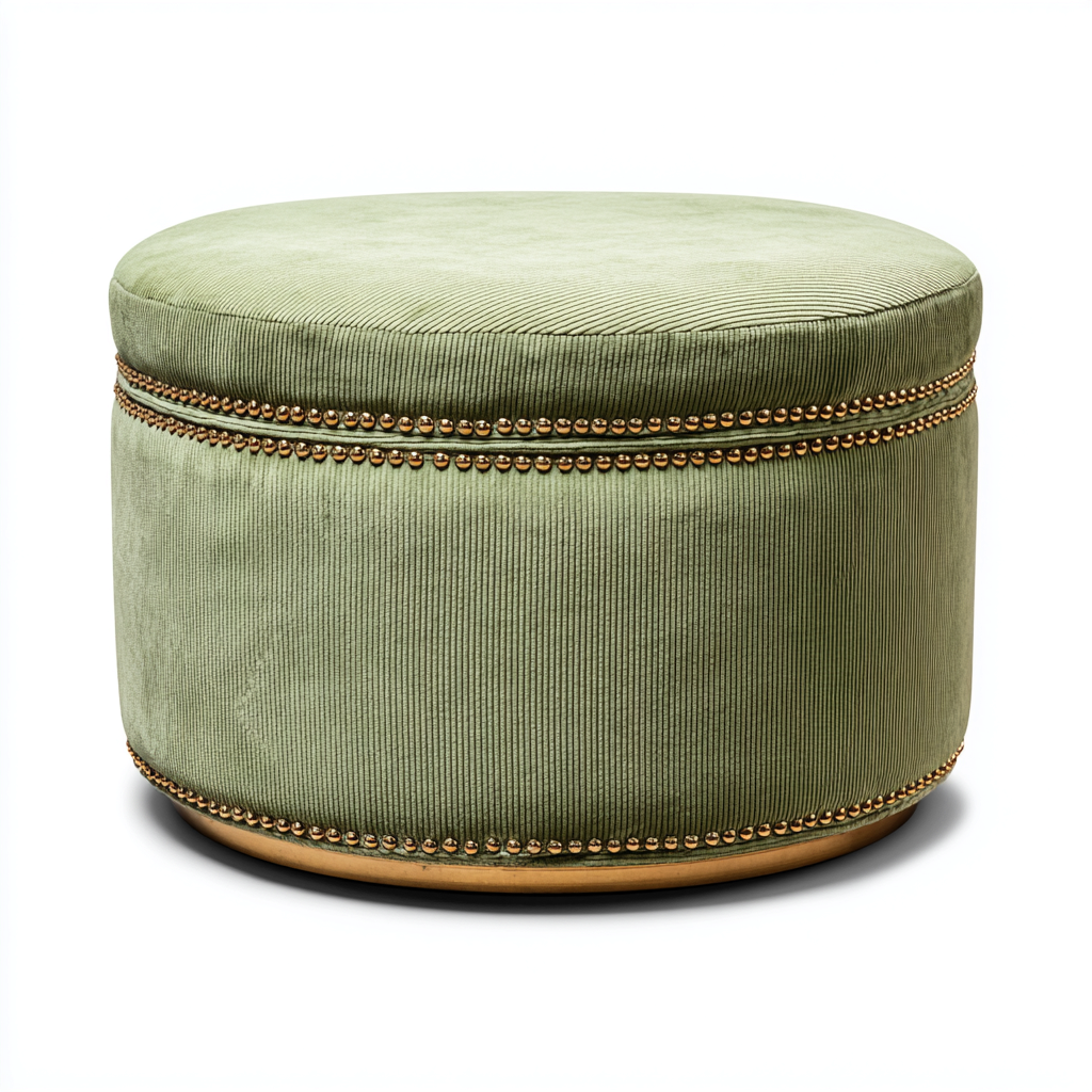 Reposapiés tapizado terciopelo 75x75x40 cm - verde claro - estilo clásico - apto para salón-Monoiohome