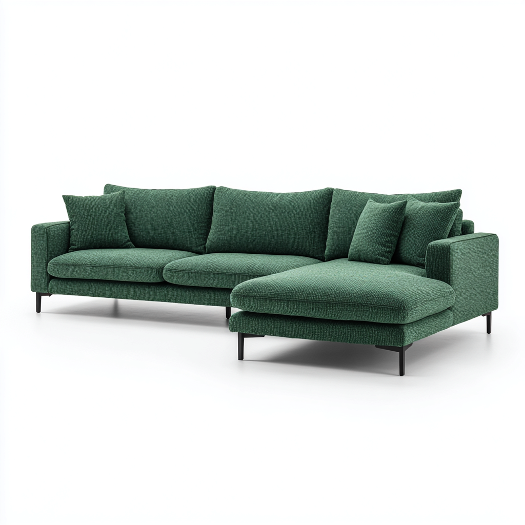 Sofá rinconera tela 290x178x90 cm - verde - diseño moderno para salón-Monoiohome