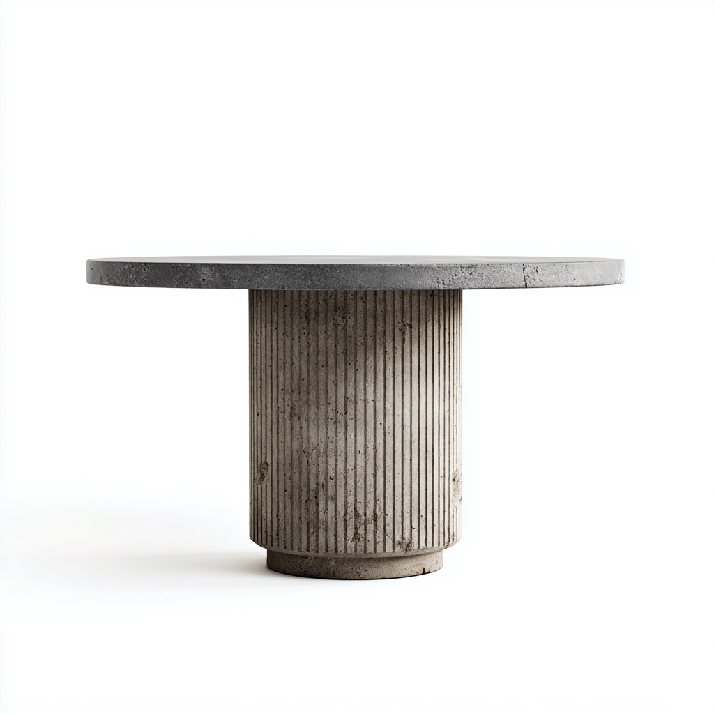 Mesa de comedor cemento 150x150x76 cm - gris - diseño moderno apta para comedor-Monoiohome