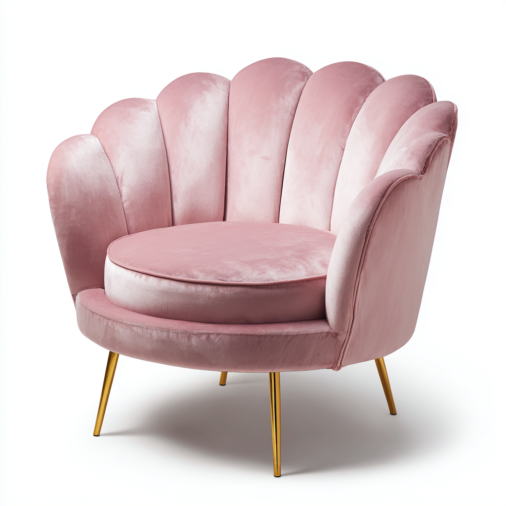 Sillón tapizado terciopelo 95x90x88 cm - rosa - diseño moderno para salón-Monoiohome