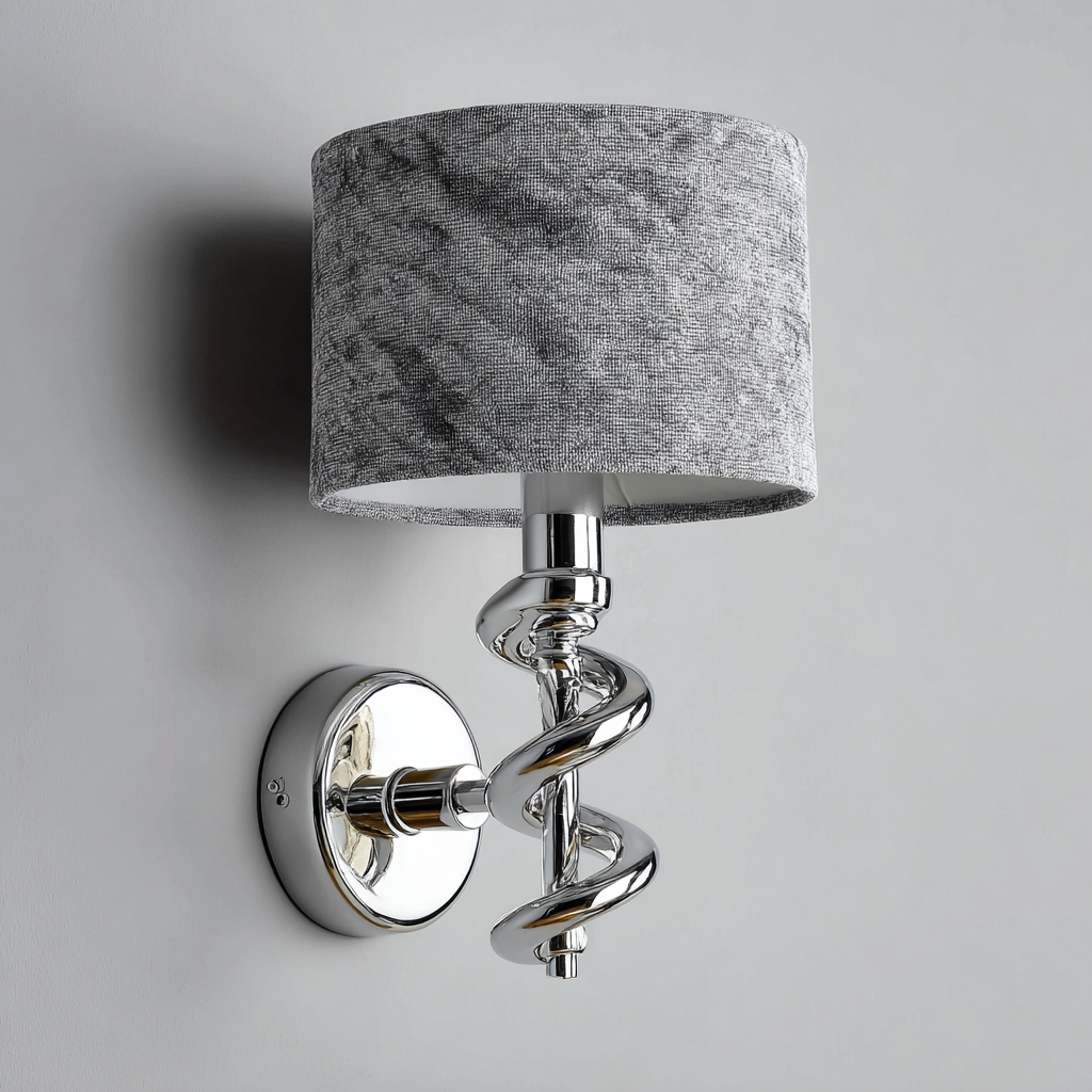 Aplique de pared metal 20x16x34 cm gris para dormitorio y salón diseño moderno-Monoiohome