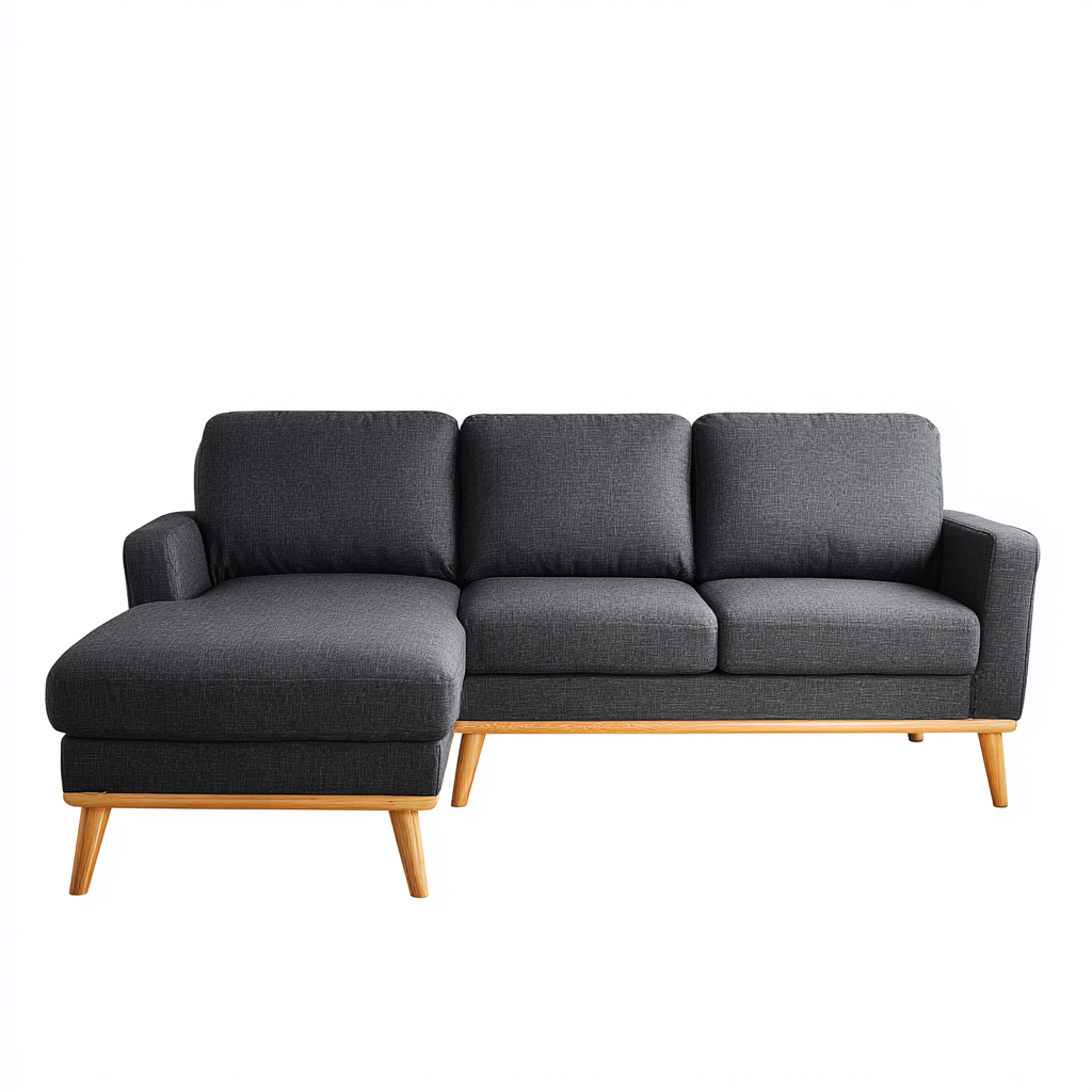 Sofá rinconera tela 255x165x86 cm - gris oscuro - diseño moderno para salón-Monoiohome