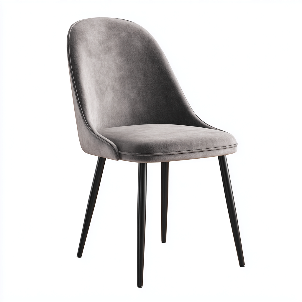 Silla de comedor tela 50x48x88 cm - gris - diseño moderno apta para comedor-Monoiohome