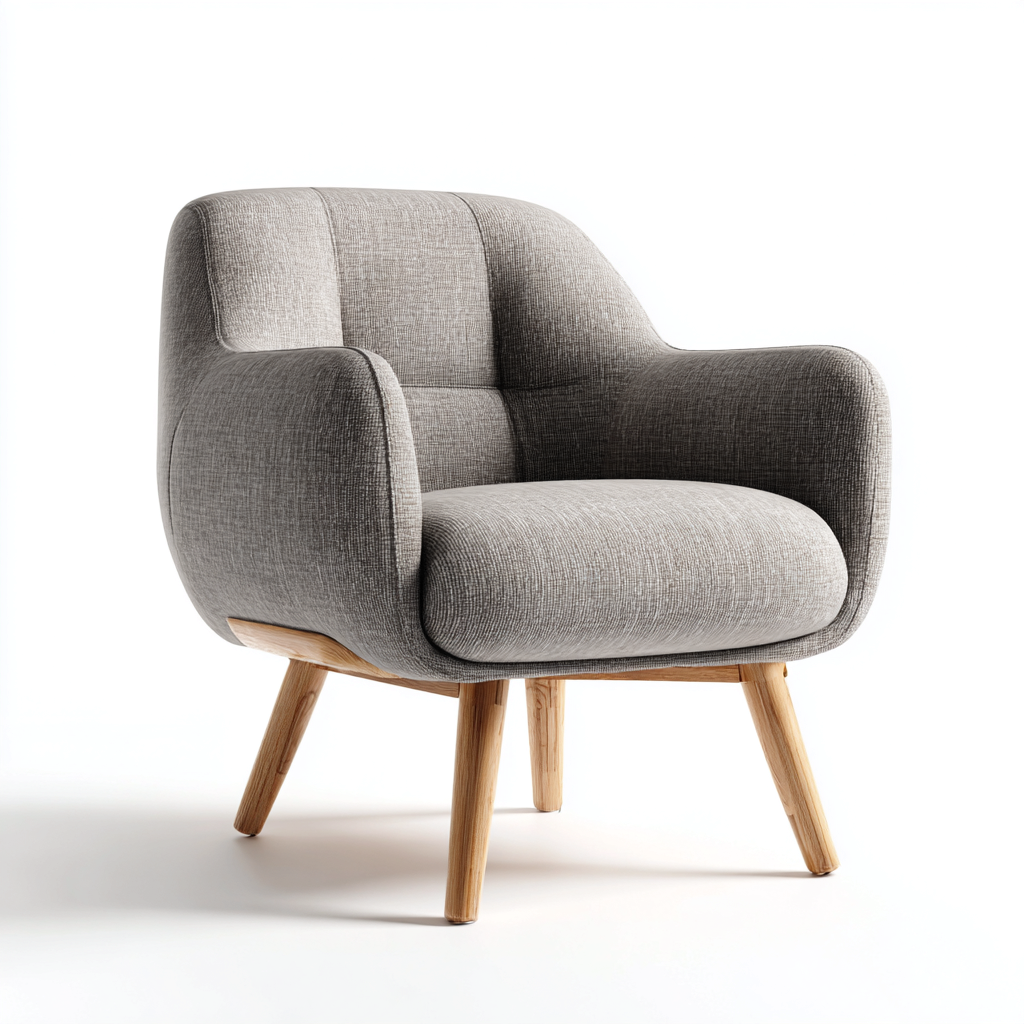 Sillón tapizado 70x78x85 cm gris para salon diseño moderno-Monoiohome