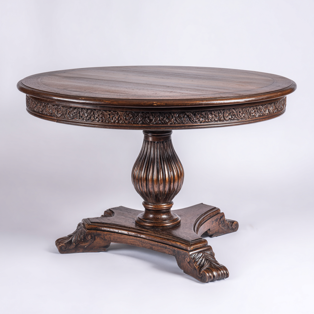 Mesa de comedor madera oscura 150x150x78 cm - marrón - diseño clásico apta para comedor-Monoiohome