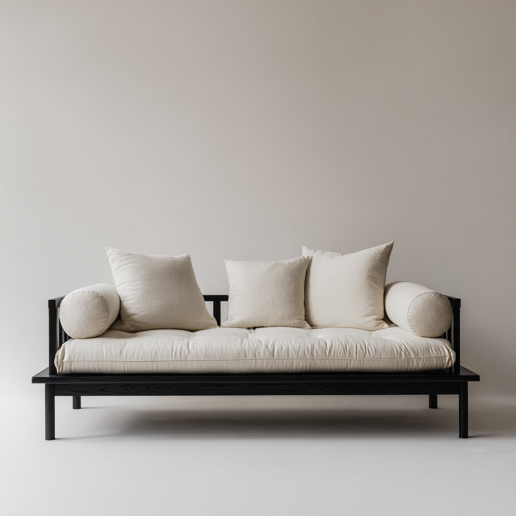 Sofá cama madera 210x98x80 cm negro apto para dormitorio estilo moderno-Monoiohome