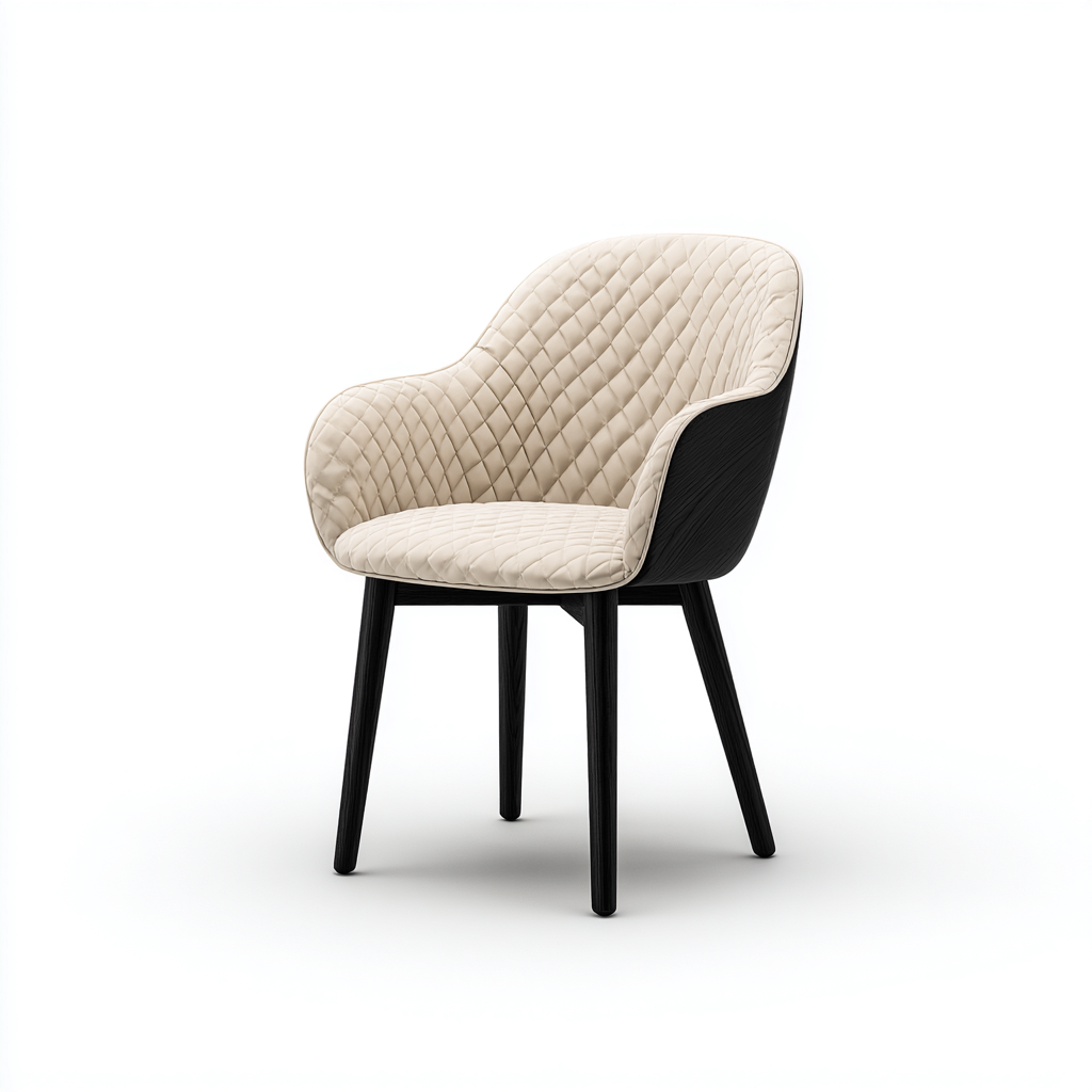 Silla de comedor tapizada con reposabrazos 50x55x85 cm - beige - diseño moderno acolchado apta para comedor-Monoiohome