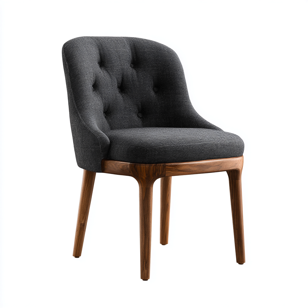 Silla de comedor tapizada 51x55x87 cm - gris oscuro - estilo moderno capitoné apta para comedor-Monoiohome