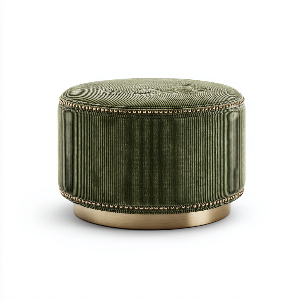 Reposapiés tapizado terciopelo 70x70x42 cm - verde oscuro - estilo clásico - apto para salón-Monoiohome