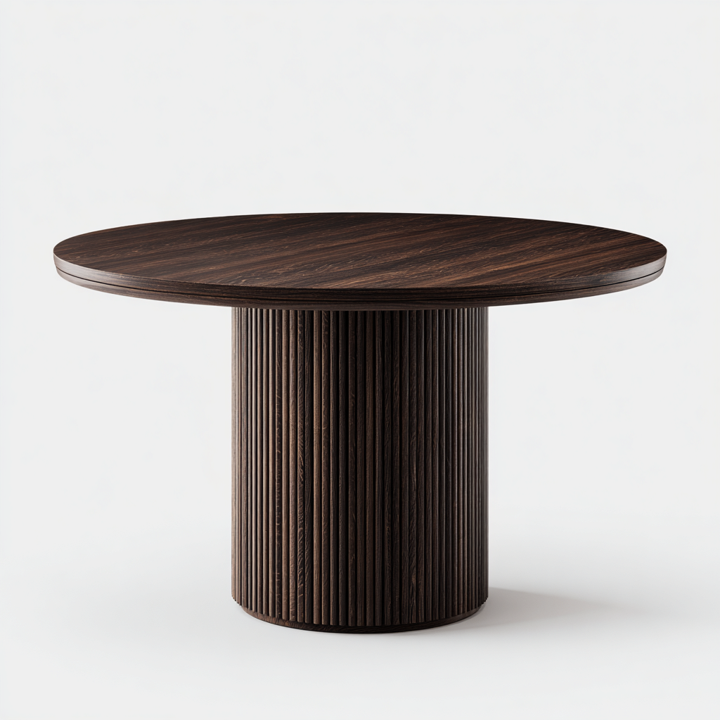 Mesa de comedor madera 120x120x75 cm - marrón oscuro - diseño moderno para comedor-Monoiohome