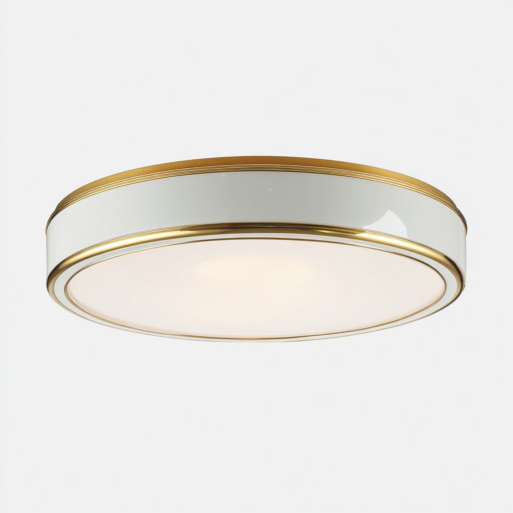 Lámpara de techo metal - cristal 38x38x8 cm - blanco - dorado - diseño moderno para iluminación interior-Monoiohome