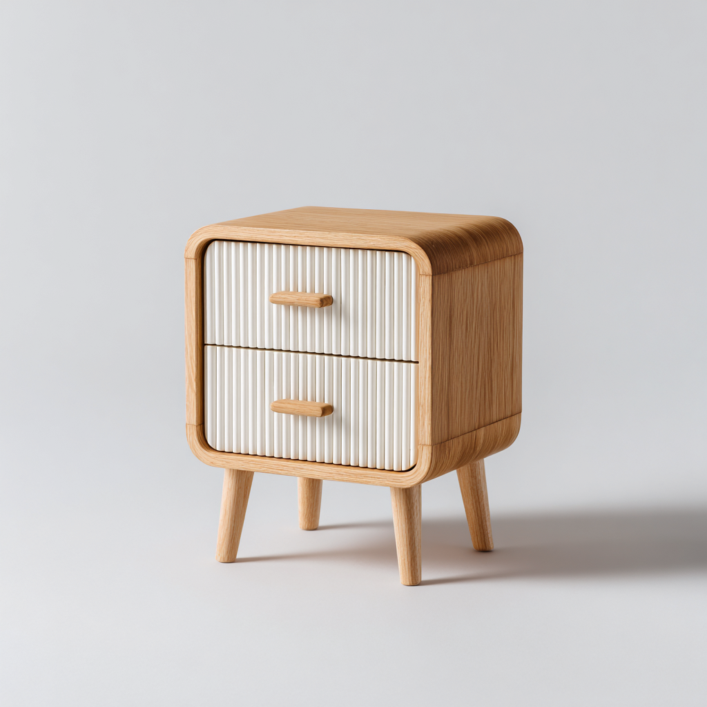 Mesita de noche madera 40x35x55 cm - madera - blanco - diseño moderno - apta para dormitorio-Monoiohome