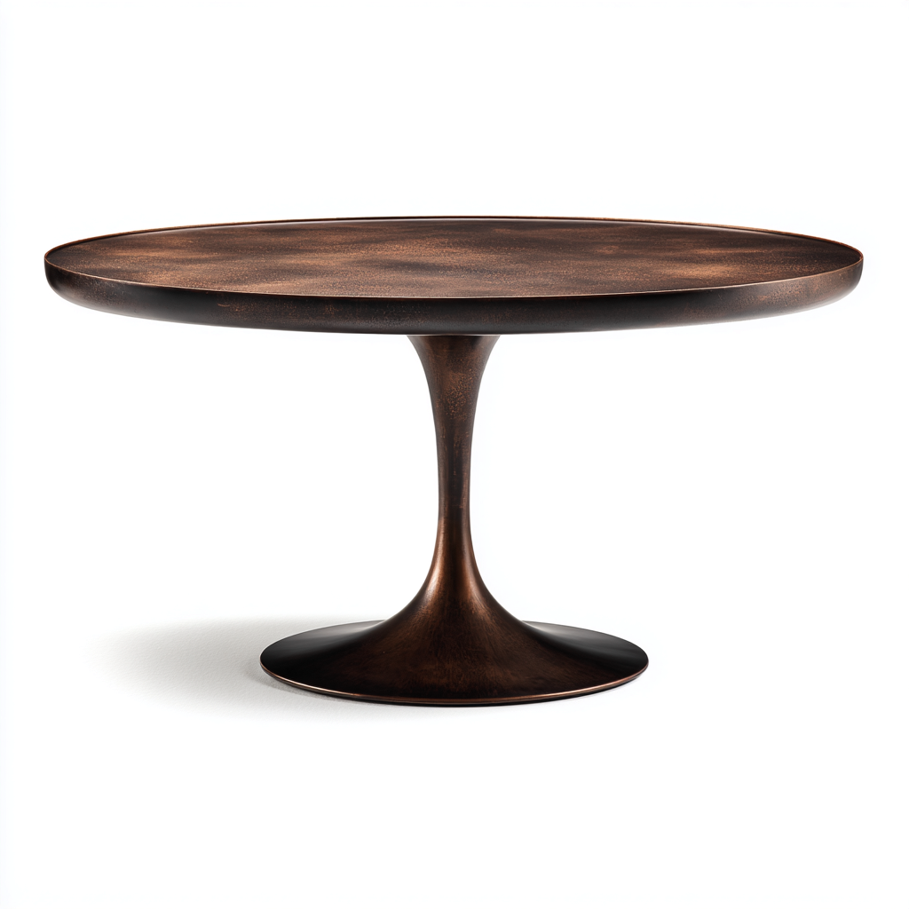 Mesa de comedor metal 120x120x73 cm bronce oscuro para comedor diseño moderno-Monoiohome