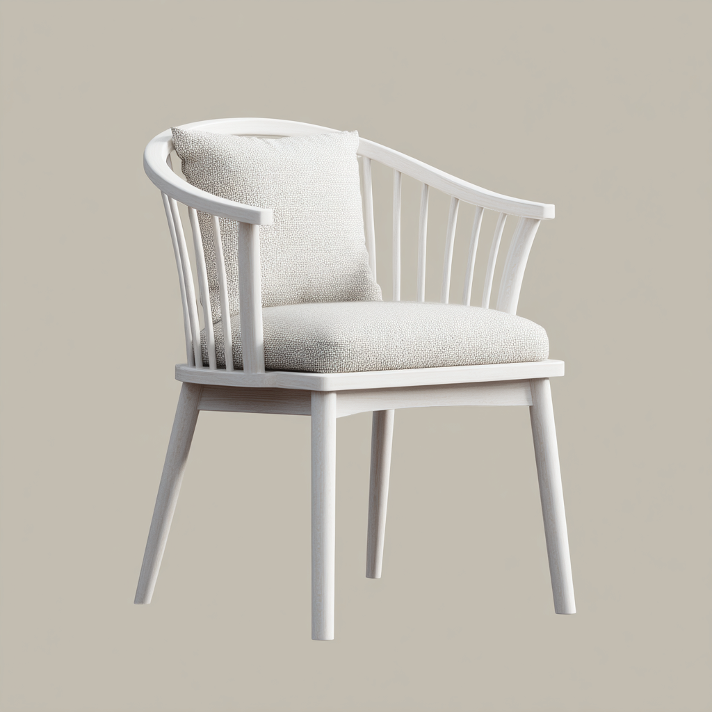Silla de comedor madera lacada y asiento acolchado 58x55x82 cm - blanco - diseño nórdico para comedor-Monoiohome