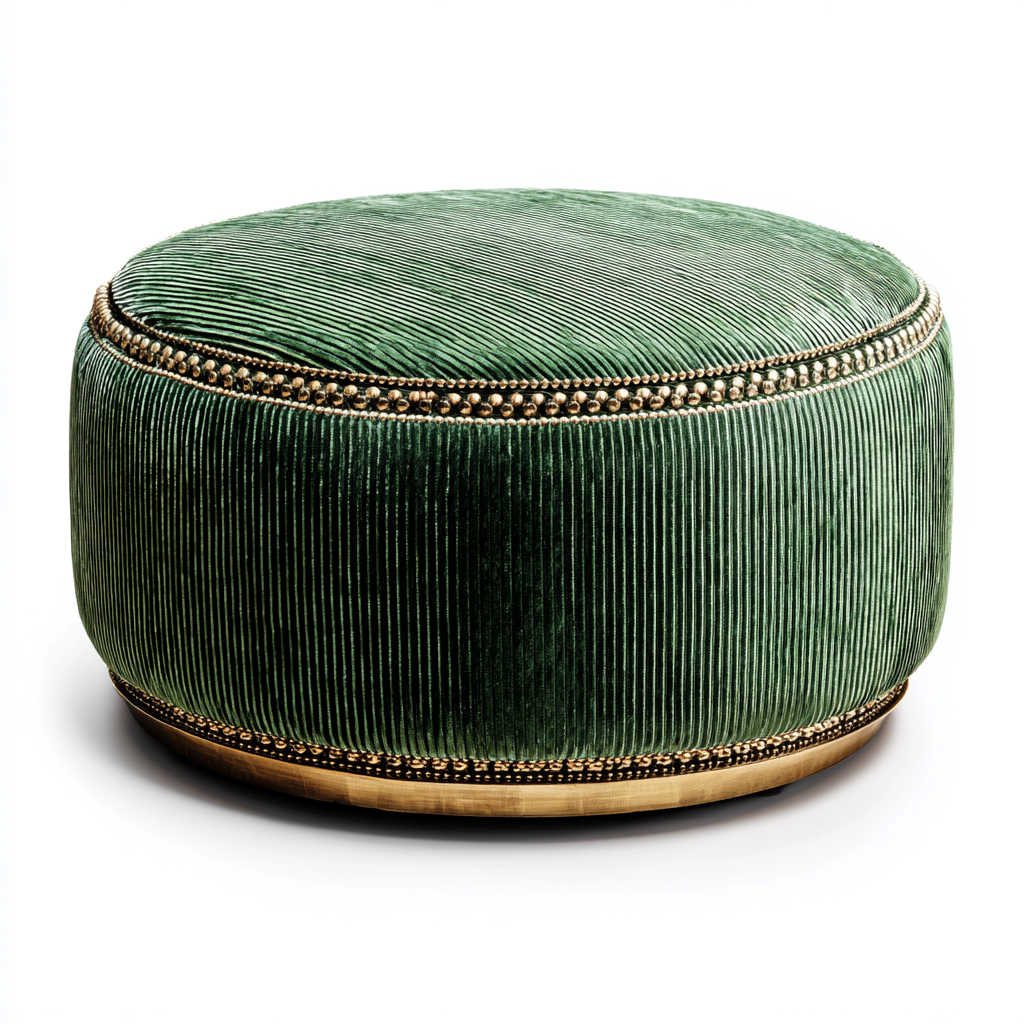 Reposapiés tapizado terciopelo 80x80x40 cm - verde - estilo clásico - apto para salón-Monoiohome