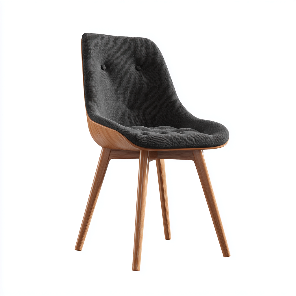 Silla de comedor tapizada 49x53x84 cm - gris oscuro - diseño moderno con carcasa de madera apta para comedor-Monoiohome